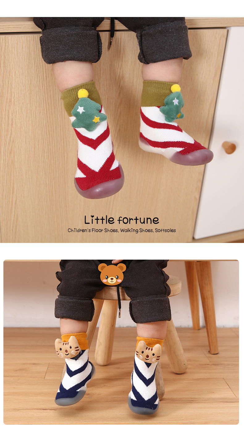 0-4 Years Old Ins Korean Style Autumn and Winter Thickened Christmas Style Children Sock Sneakers Baby Toddler Shoes Sticky Flower V-Shaped Manufacturer 0-4 Years Old Ins Korean Style Autumn and Winter Thickened Christmas Style Children Sock Sneakers Baby Toddler Shoes Sticky Flower V-Shaped Manufacturer