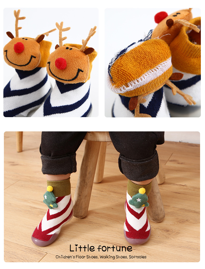 0-4 Years Old Ins Korean Style Autumn and Winter Thickened Christmas Style Children Sock Sneakers Baby Toddler Shoes Sticky Flower V-Shaped Manufacturer 0-4 Years Old Ins Korean Style Autumn and Winter Thickened Christmas Style Children Sock Sneakers Baby Toddler Shoes Sticky Flower V-Shaped Manufacturer
