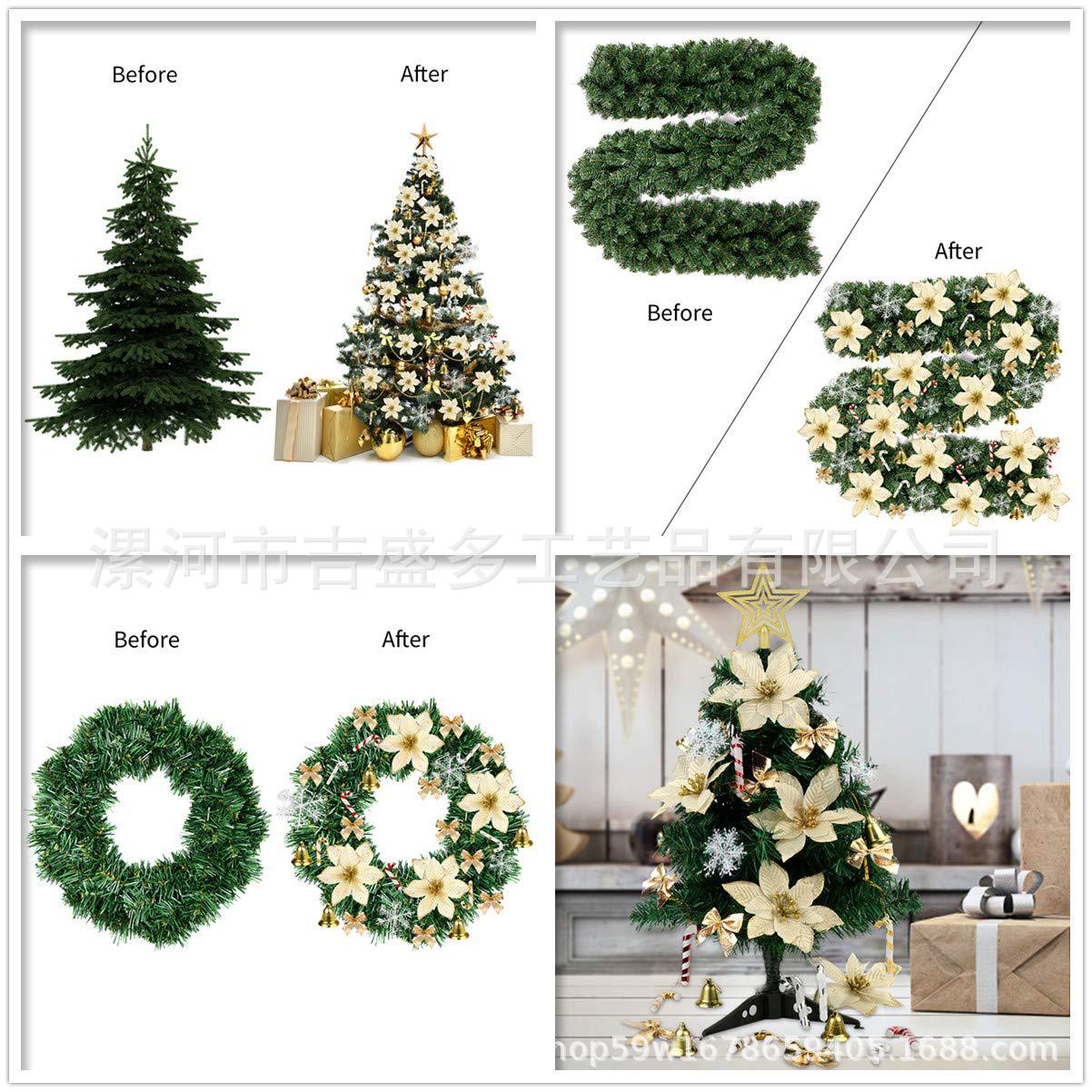 Flower Set Christmas Tree Decoration Pendant 2019 New Arrival CrossBorder Hot Plastic Flowers Artificial Flower