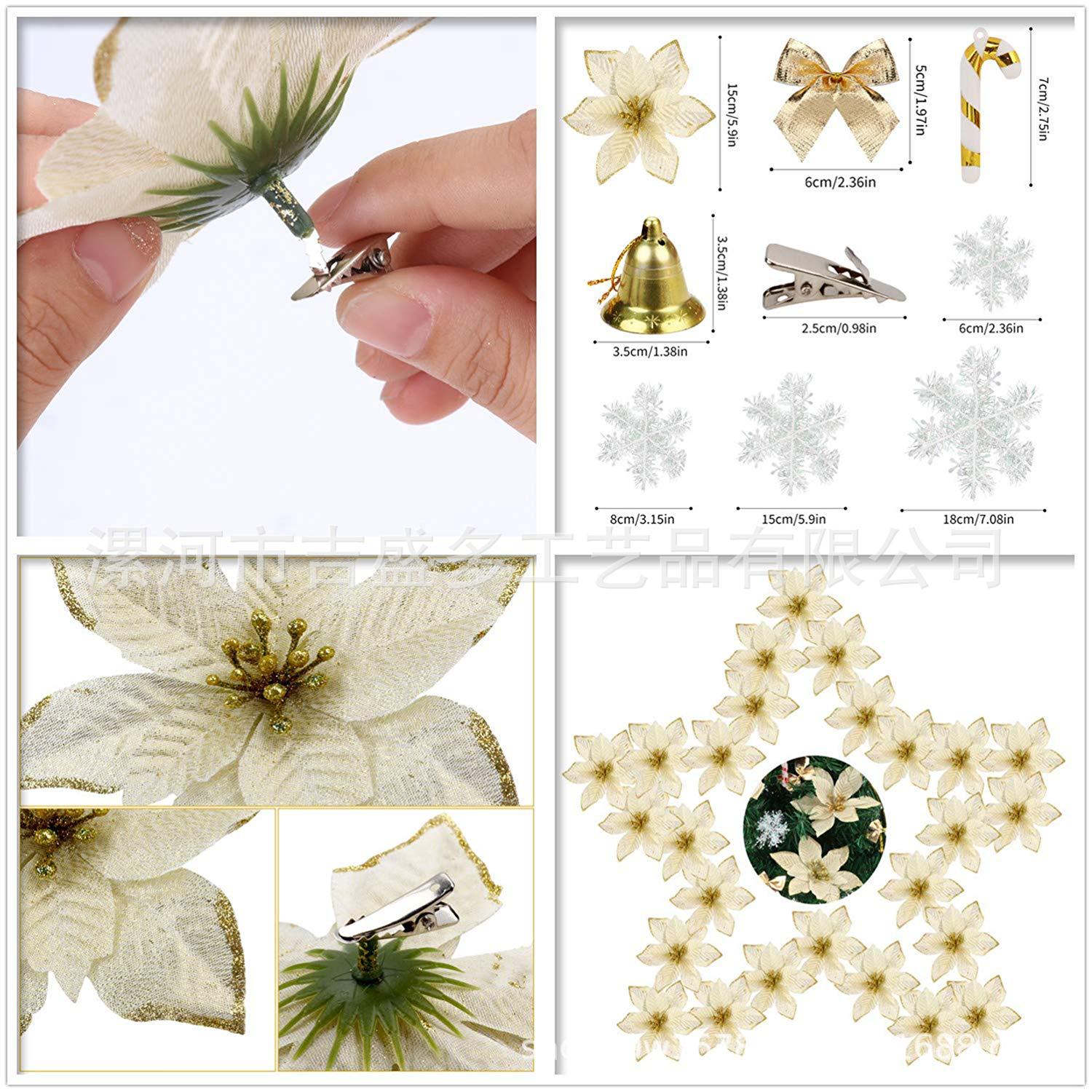 Flower Set Christmas Tree Decoration Pendant 2019 New Arrival CrossBorder Hot Plastic Flowers Artificial Flower