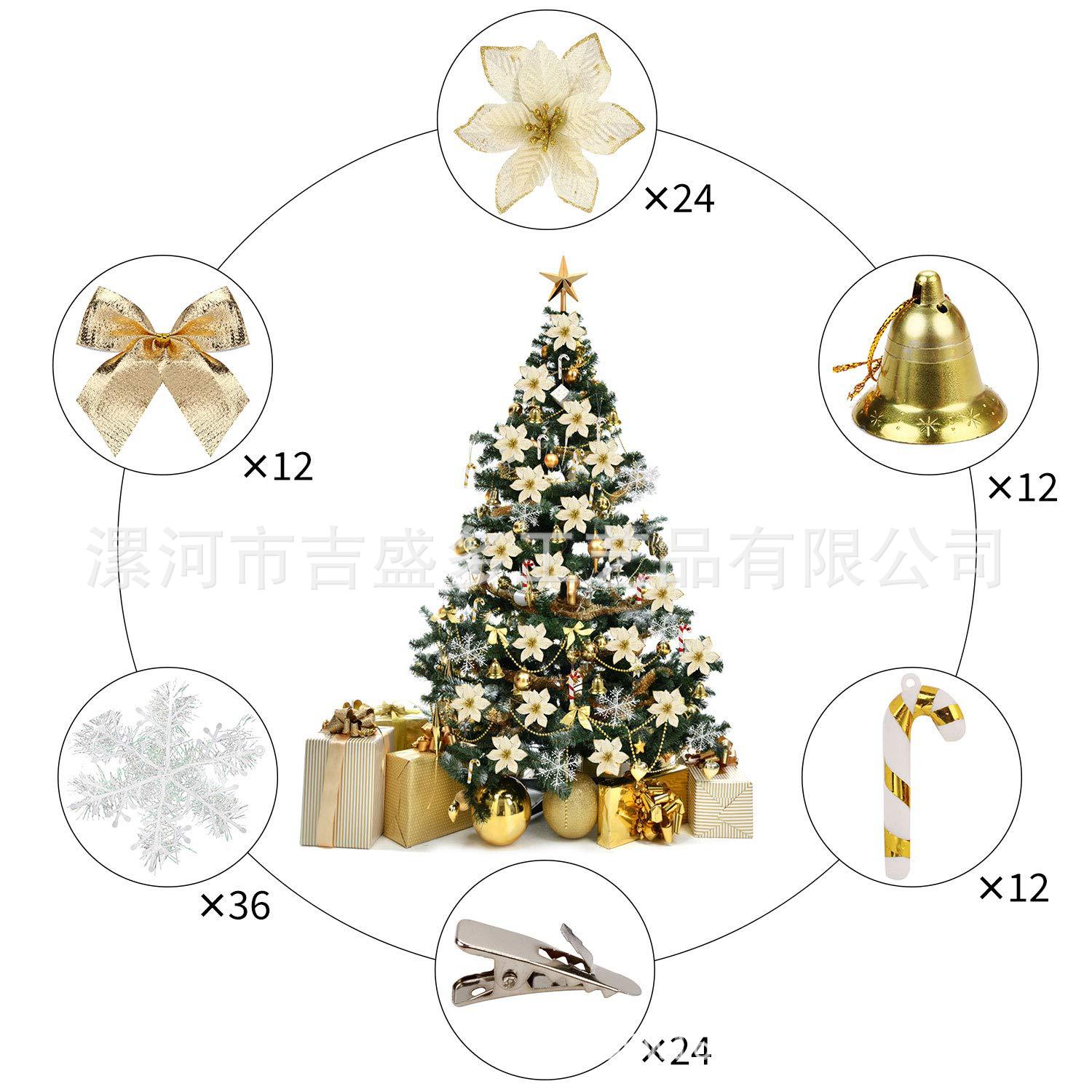 Flower Set Christmas Tree Decoration Pendant 2019 New Arrival CrossBorder Hot Plastic Flowers Artificial Flower