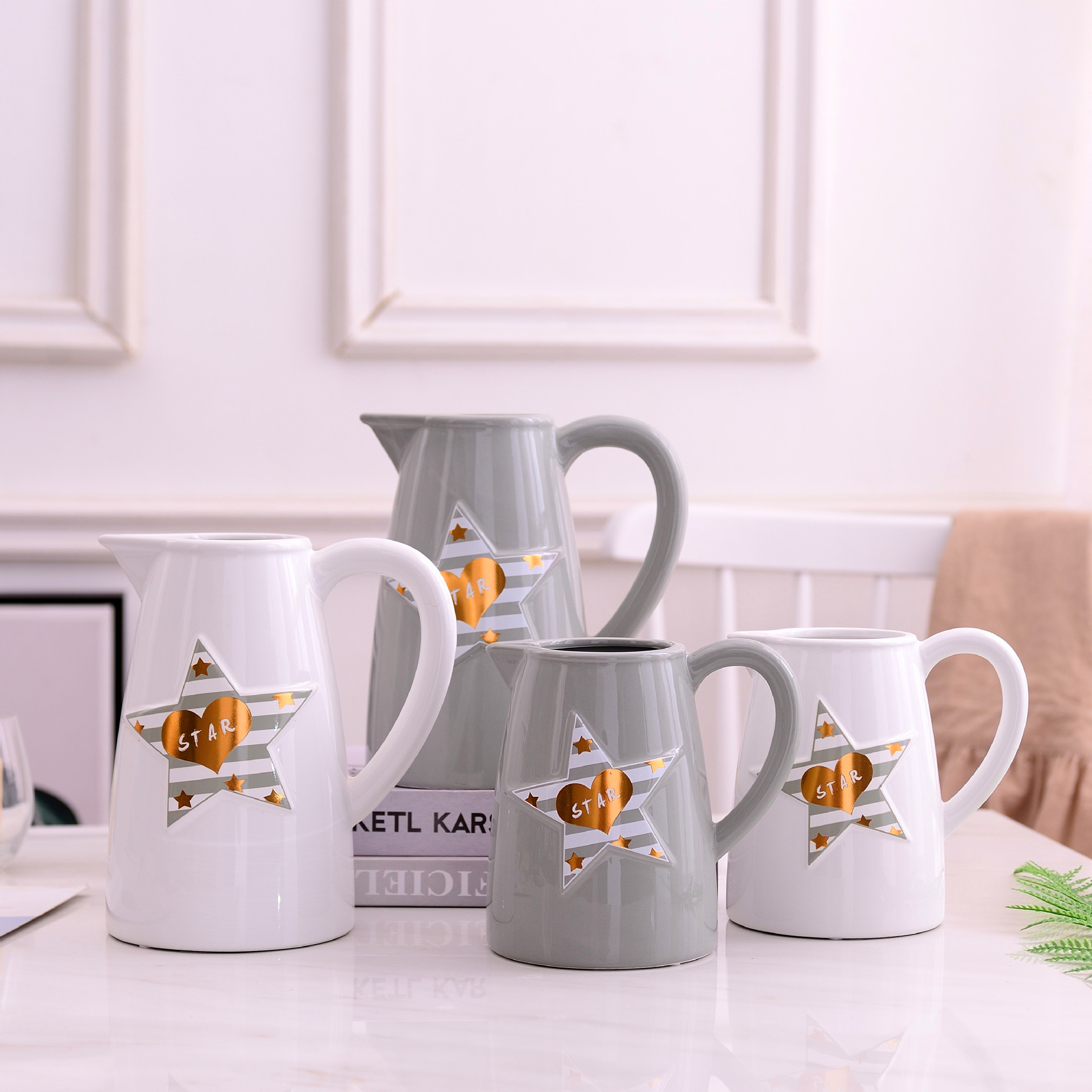 Christmas star simple Modern INS Wind Nordic White Gray Vase Pot flower Household decoration decorations