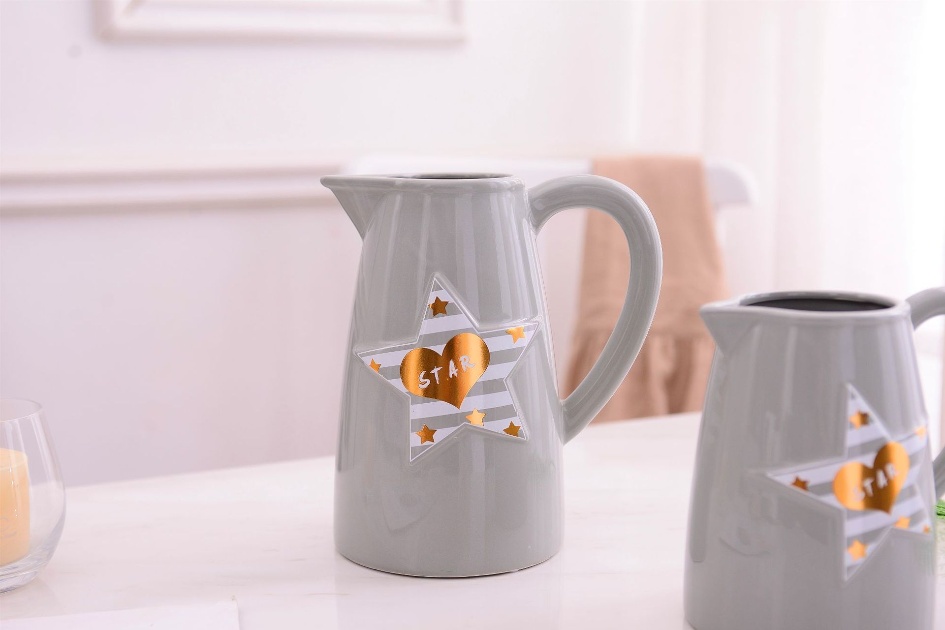 Christmas star simple Modern INS Wind Nordic White Gray Vase Pot flower Household decoration decorations