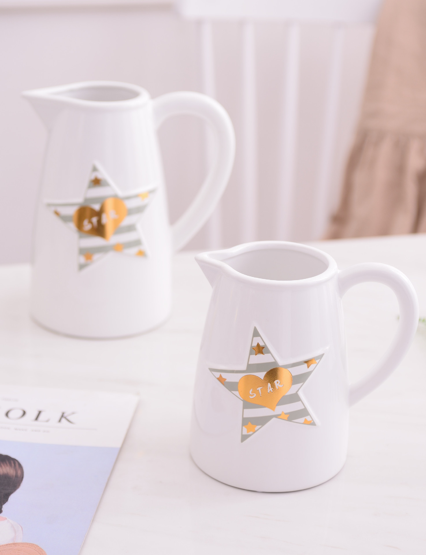 Christmas star simple Modern INS Wind Nordic White Gray Vase Pot flower Household decoration decorations