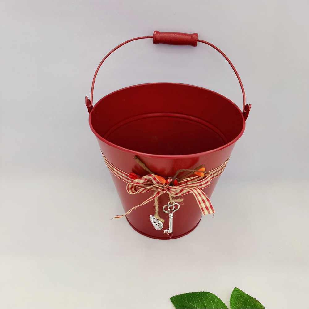 Christmas Valentine's Day Series Succulent Flower Pot Iron Bucket Home Table Decorative Ornaments Storage Bucket Flower Bucket