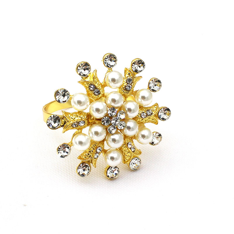 Hotel Christmas Snowflake Napkin Ring Pearl Flower Napkin Ring Napkin Ring Napkin Ring Napkin Ring Factory Wholesale