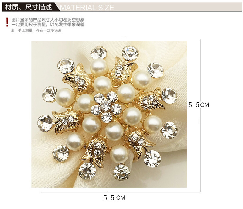 Hotel Christmas Snowflake Napkin Ring Pearl Flower Napkin Ring Napkin Ring Napkin Ring Napkin Ring Factory Wholesale