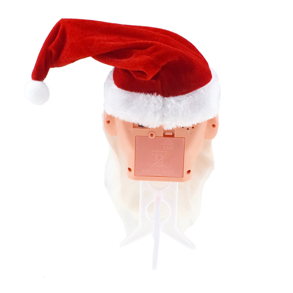 Novelty Creative Singing and Talking Santa Claus Head Doll Electric Santa Claus Toy Christmas Gift