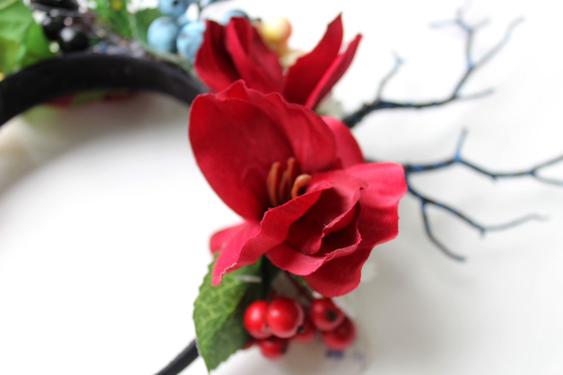 Jialan Big flower hair band Elk antler hair clasp Christmas annual party accessories