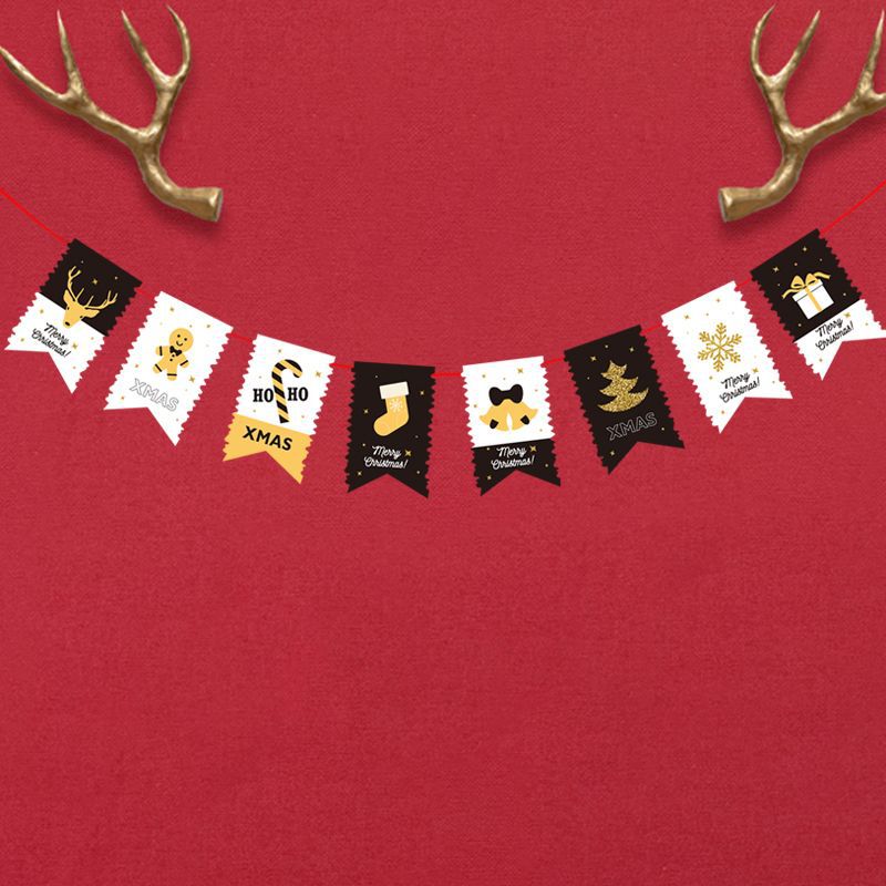 Christmas Supplies Paper Cartoon Santa Claus Banner Kindergarten Layout Merry Christmas Hanging Flag Hanging Flag