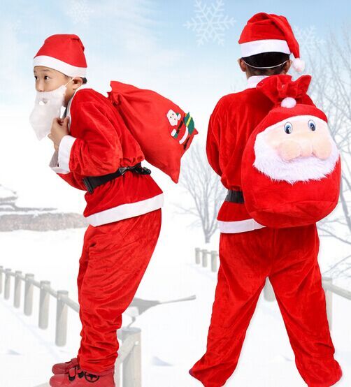 Small plush Velvet Santa Claus costume show for men dressed as girls Christmas thanks Baby Christmas thanks