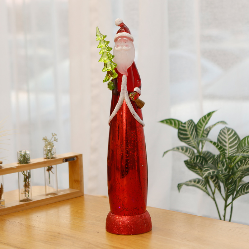 Newest Design Resin Long Santa Claus Figurine Holding Christ