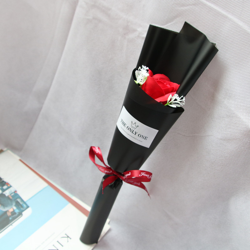 Cross-Border Factory Promotion Gift Single Rose with Leaves Soap Flower Christmas Valentine's Day Graduation Season Activity Gift Cross-Border Factory Promotion Gift Single Rose with Leaves Soap Flower Christmas Valentine's Day Graduation Season Activity Gift