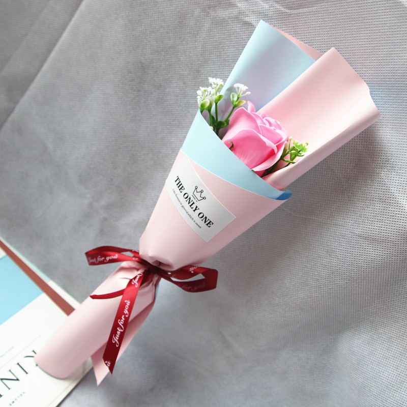 Cross-Border Factory Promotion Gift Single Rose with Leaves Soap Flower Christmas Valentine's Day Graduation Season Activity Gift Cross-Border Factory Promotion Gift Single Rose with Leaves Soap Flower Christmas Valentine's Day Graduation Season Activity Gift