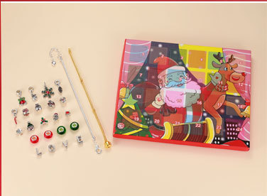 Amazon Christmas Ornaments Countdown Calendar Gift Suit DIY Pendant Cartoon Christmas Bracelet Necklace Gift