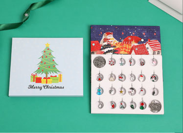 Amazon Christmas Ornaments Countdown Calendar Gift Suit DIY Pendant Cartoon Christmas Bracelet Necklace Gift