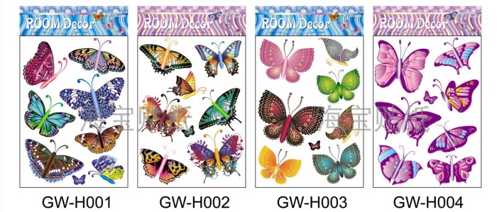 GWH5D gold Butterfly layer gilded Butterfly wall stickers home decor stickers removable