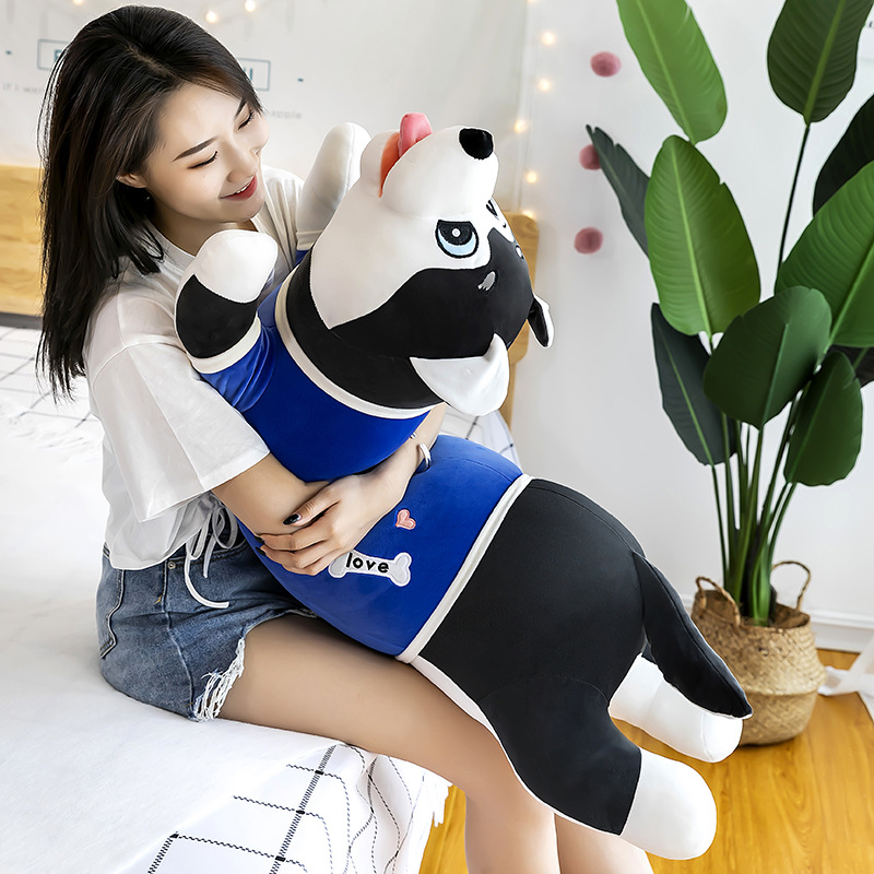 Husky Plush Toy Doll Christmas Gift Doll Penetration Doll Soft Strip Dog Throw PillowYouTube toy