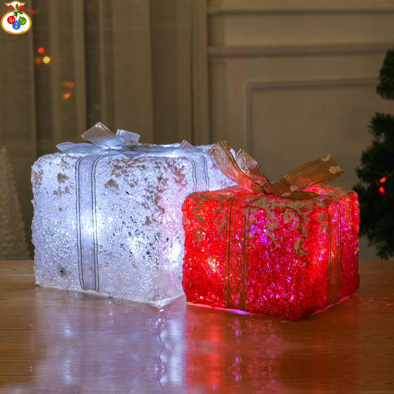 XM-6115 Gift Bag Three-Piece Brushed Christmas Decorations Led Night Light Christmas Craftwork