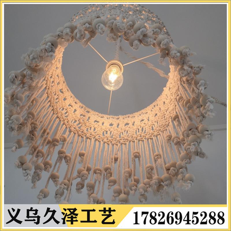 Nordic style hand-woven cotton cord lampshade for home stay hotel bedroom Moroccan home decor