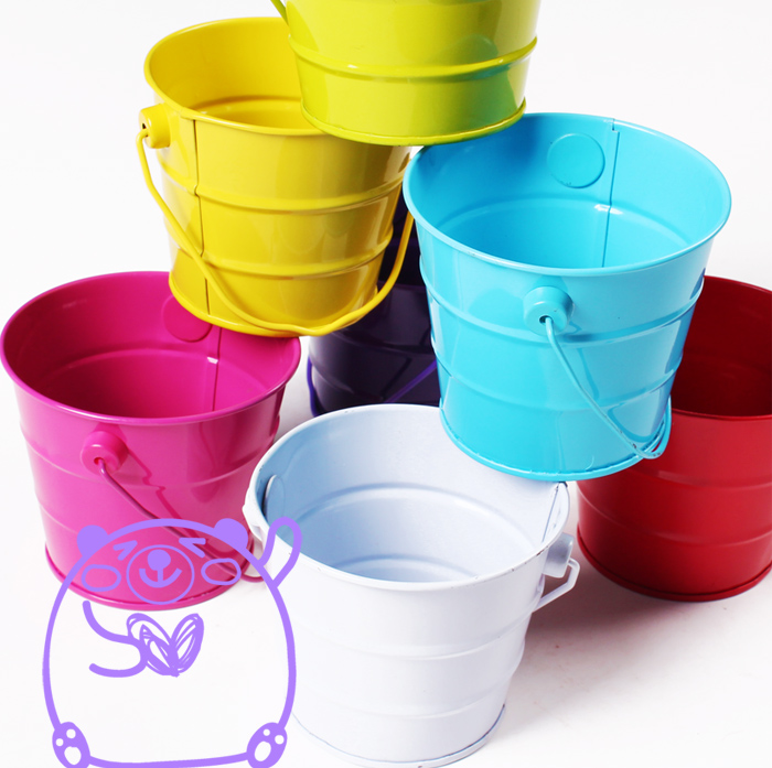 New garden colour tin painted small bucket barrel pen flower arrangement home decor ornaments children&#039;s Gardening Tools