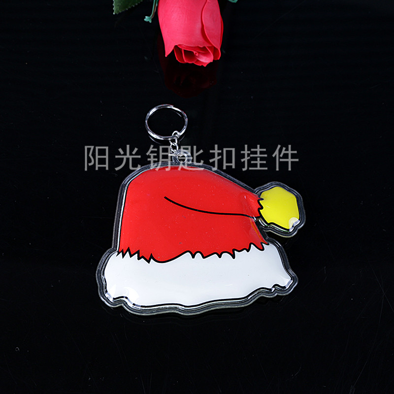 Christmas promotional gifts cute cartoon PVC key button small gift Pendant