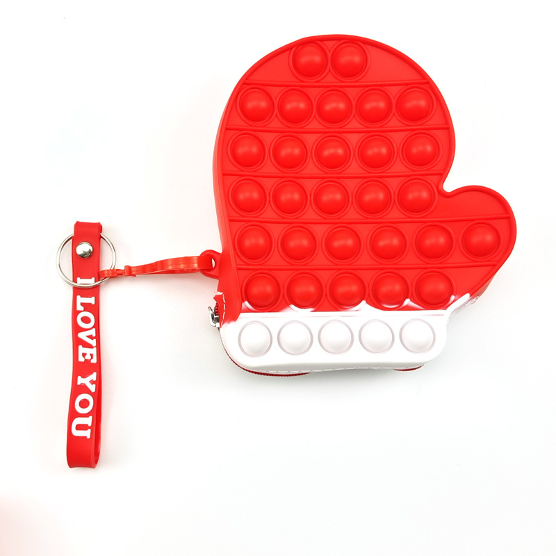 Deratization Christmas Style Bag Christmas Hat Boots Gloves Shape Silicone Bubble Toy Small Change Storage Coin Purse