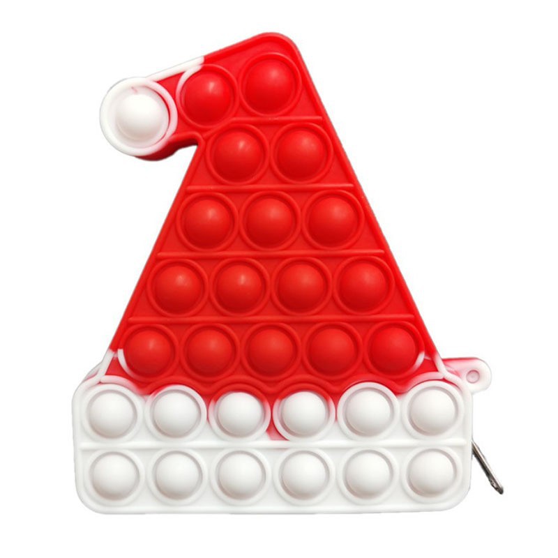 Deratization Christmas Style Bag Christmas Hat Boots Gloves Shape Silicone Bubble Toy Small Change Storage Coin Purse