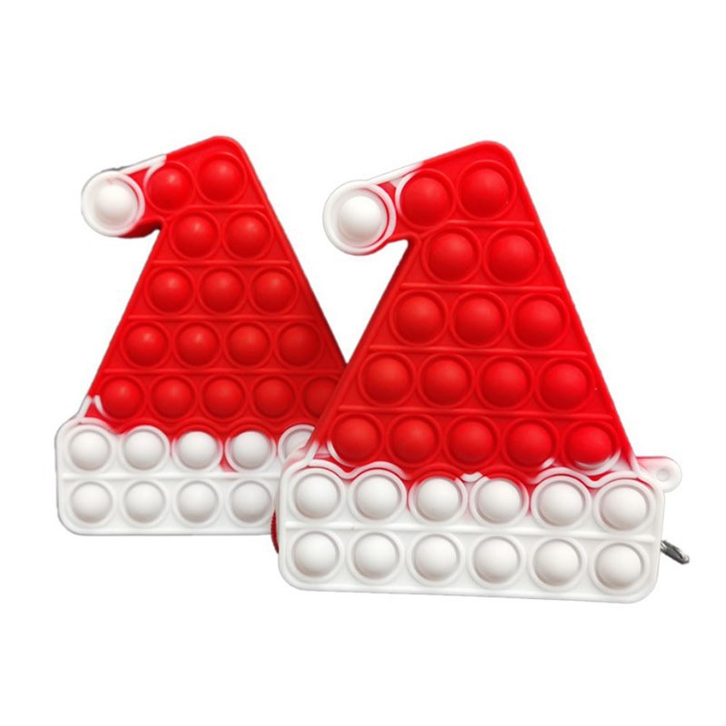Deratization Christmas Style Bag Christmas Hat Boots Gloves Shape Silicone Bubble Toy Small Change Storage Coin Purse