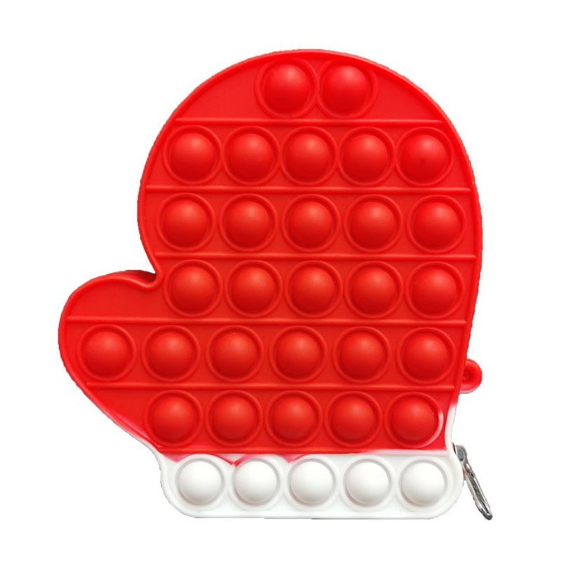Deratization Christmas Style Bag Christmas Hat Boots Gloves Shape Silicone Bubble Toy Small Change Storage Coin Purse