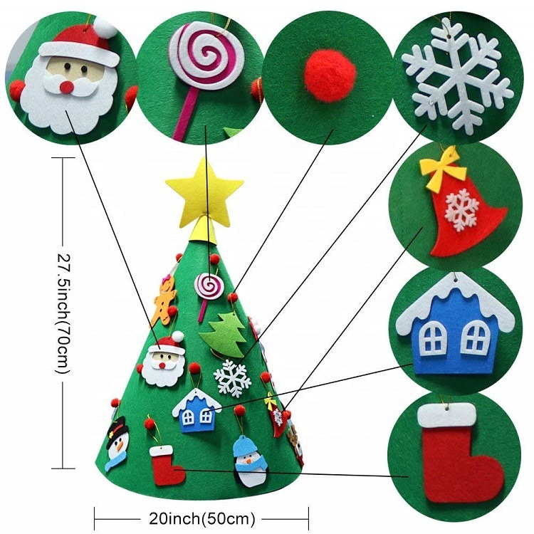 Felt Felt Christmas Decorations Christmas Hat DIY Children's Toys Handmade Three-dimensional Christmas Tree Spot