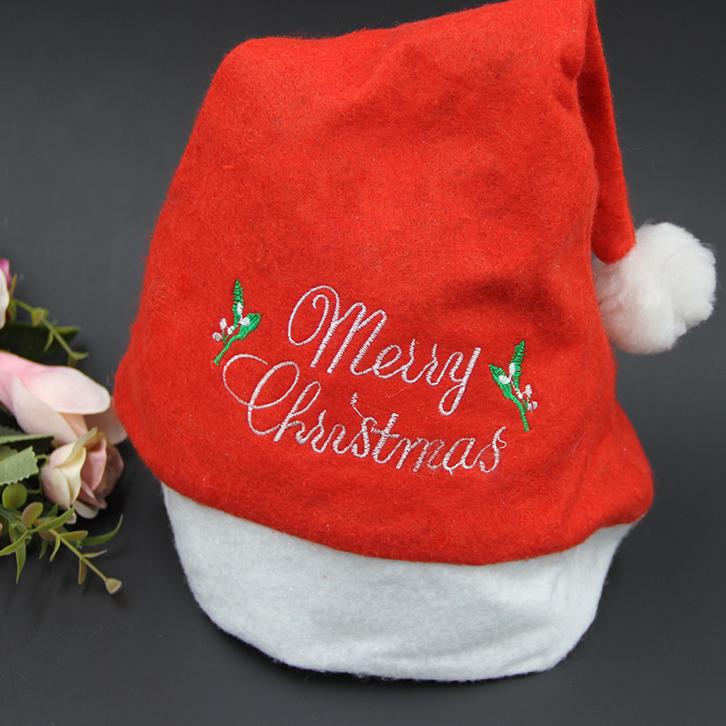 Christmas Hat Adult Children English Embroidered Hat Santa Claus Hat Children Party Headdress Small Gift Gift