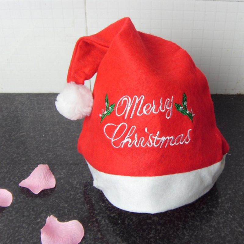 Christmas Hat Adult Children English Embroidered Hat Santa Claus Hat Children Party Headdress Small Gift Gift