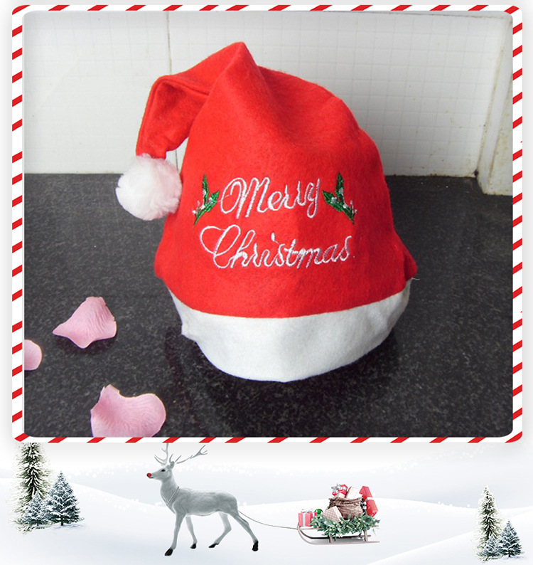 Christmas Hat Adult Children English Embroidered Hat Santa Claus Hat Children Party Headdress Small Gift Gift Christmas Hat Adult Children English Embroidered Hat Santa Claus Hat Children Party Headdress Small Gift Gift