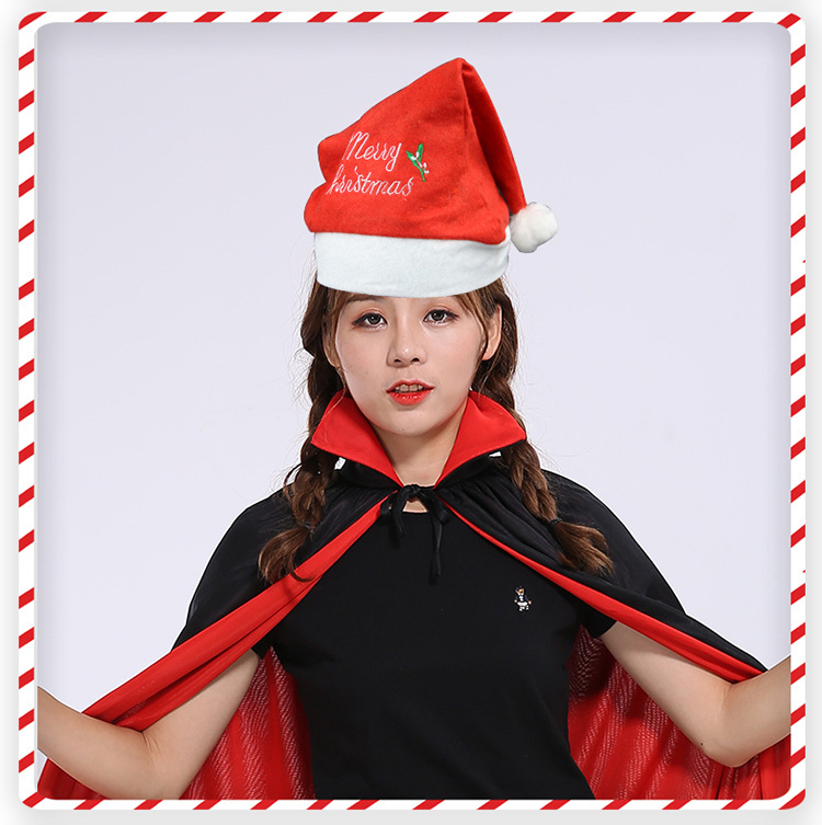 Christmas Hat Adult Children English Embroidered Hat Santa Claus Hat Children Party Headdress Small Gift Gift Christmas Hat Adult Children English Embroidered Hat Santa Claus Hat Children Party Headdress Small Gift Gift