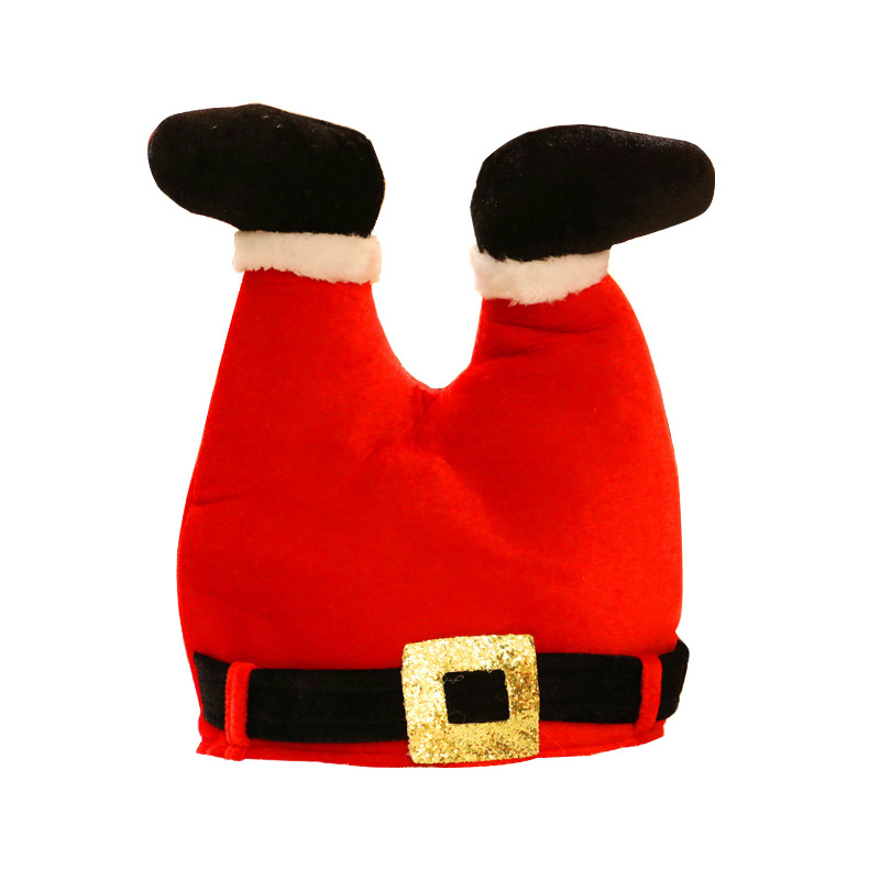 Christmas Decorations Creative Funny Red Trouser Leg Hat Christmas Hat Clown Hat for Children Or Adults Party Activities