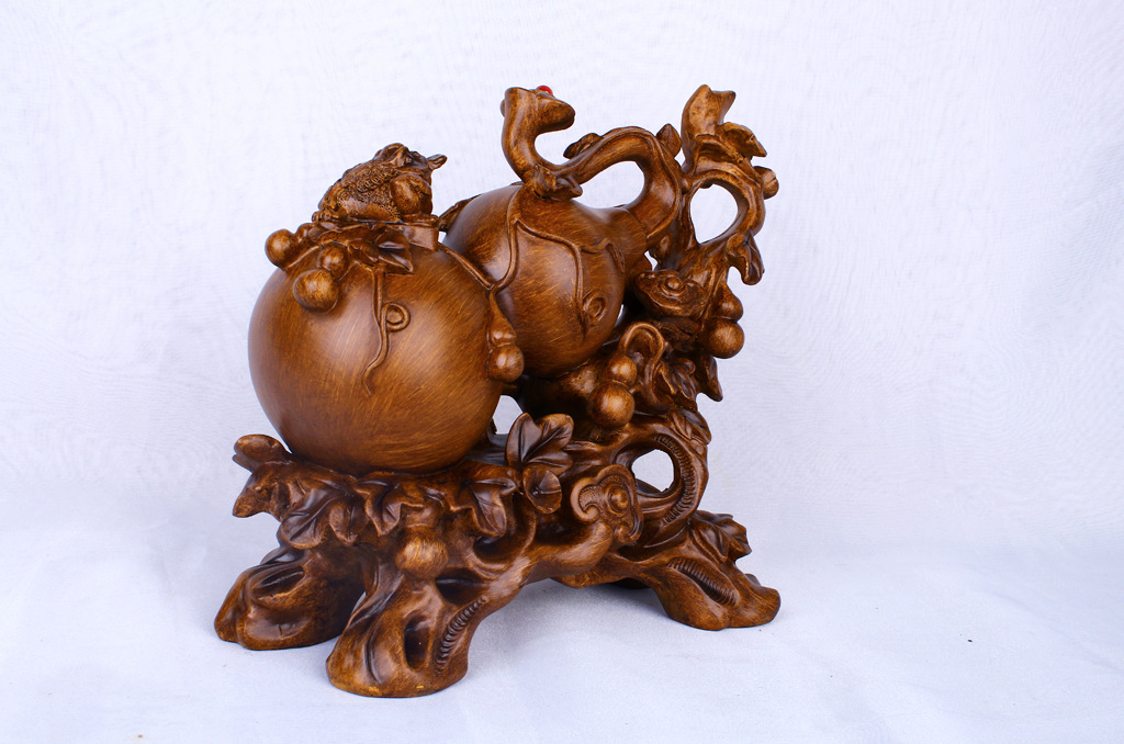 Resin crafts ou shi wood color zhaocai fu gourd display creative sitting room TV cabinet decoration business gifts Resin crafts ou shi wood color zhaocai fu gourd display creative sitting room TV cabinet decoration business gifts
