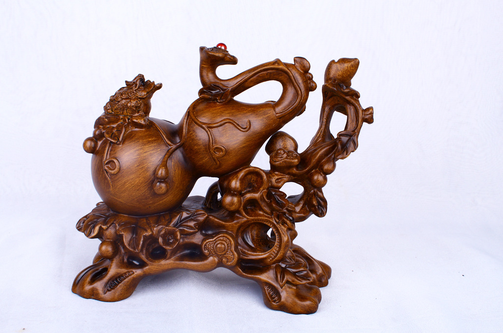 Resin crafts ou shi wood color zhaocai fu gourd display creative sitting room TV cabinet decoration business gifts Resin crafts ou shi wood color zhaocai fu gourd display creative sitting room TV cabinet decoration business gifts