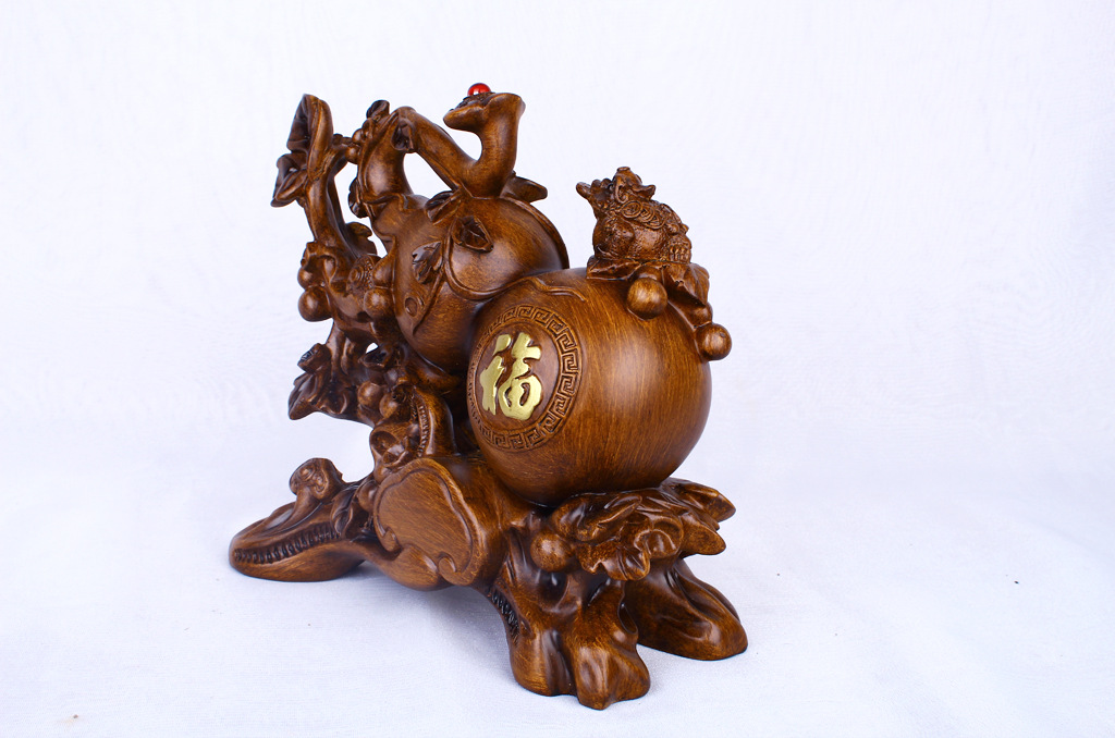 Resin crafts ou shi wood color zhaocai fu gourd display creative sitting room TV cabinet decoration business gifts Resin crafts ou shi wood color zhaocai fu gourd display creative sitting room TV cabinet decoration business gifts