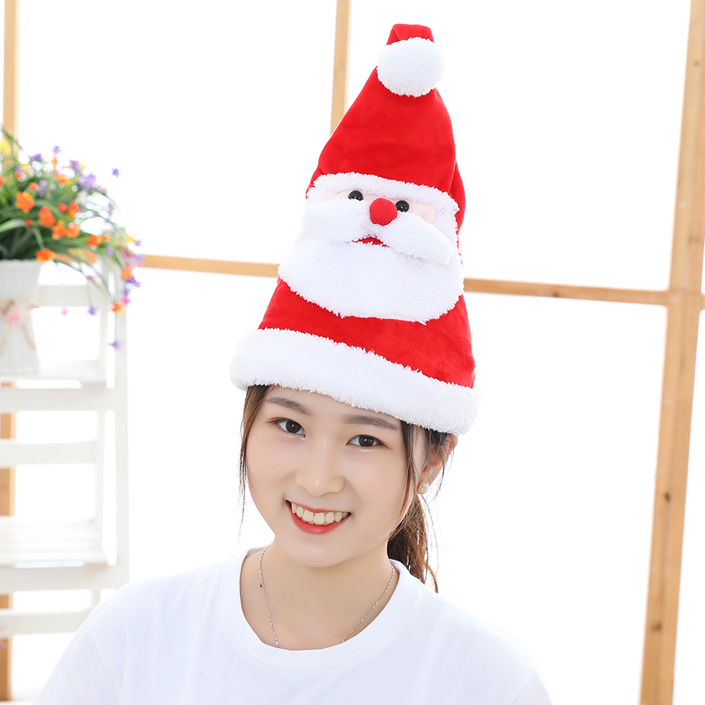 Christmas hat Plush Toy Electric Santa Claus Hat Moving Singing with Concert Luminous Hat Christmas Gift
