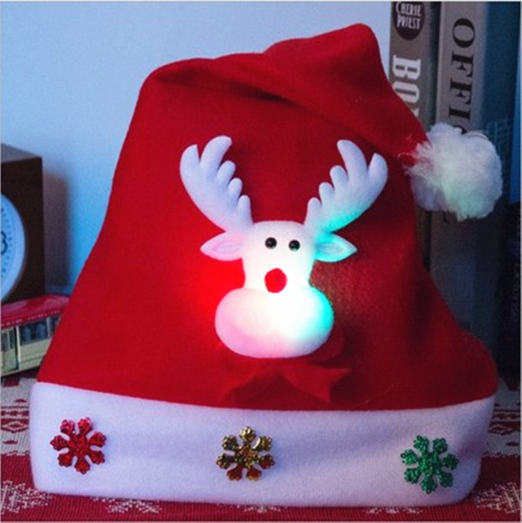 Hat Children's Luminous Hat Cute Luminous Elk Christmas Hat for the Elderly Christmas Creative Hat Manufacturer Hat Children's Luminous Hat Cute Luminous Elk Christmas Hat for the Elderly Christmas Creative Hat Manufacturer
