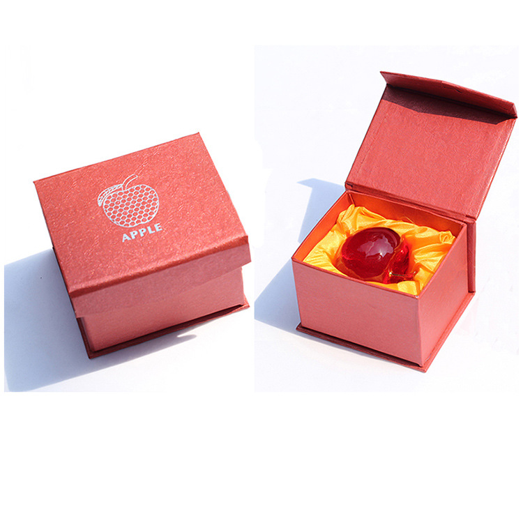 Direct Crystal Creative Gifts Gold Leaf Decorative Crafts Christmas Ornaments Car Home Decoration for Apple