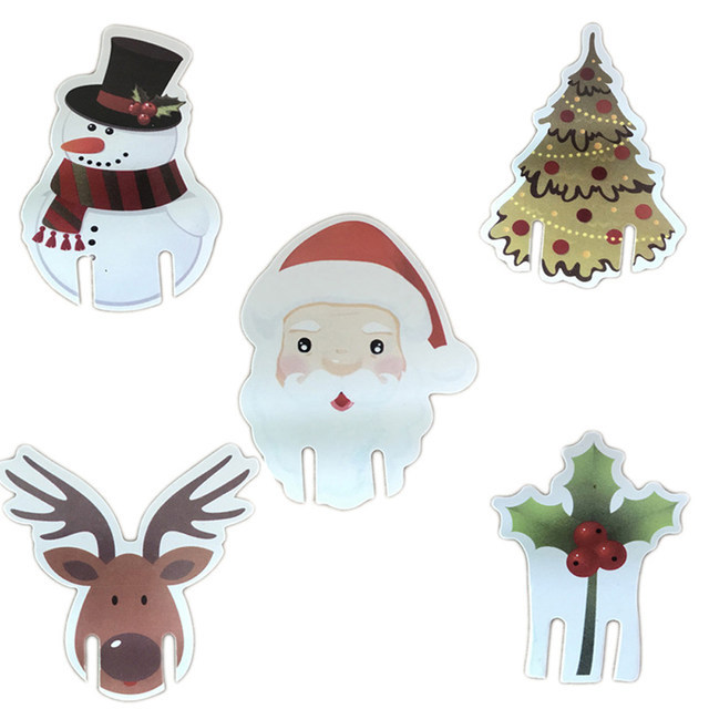 Wine Glass Hot Selling Christmas Hat Wine Glass Christmas Wine Glass Card Instert Snowman Elk Horn Cup Card Wine Instert
