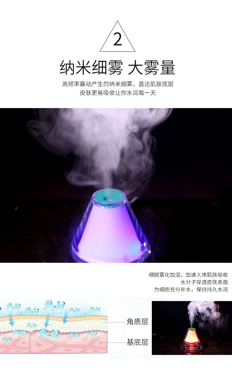 New Iceberg Humidifier USB Luminous Creative Mini Air Purifier Crystal Crafts