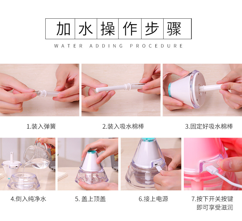 New Iceberg Humidifier USB Luminous Creative Mini Air Purifier Crystal Crafts