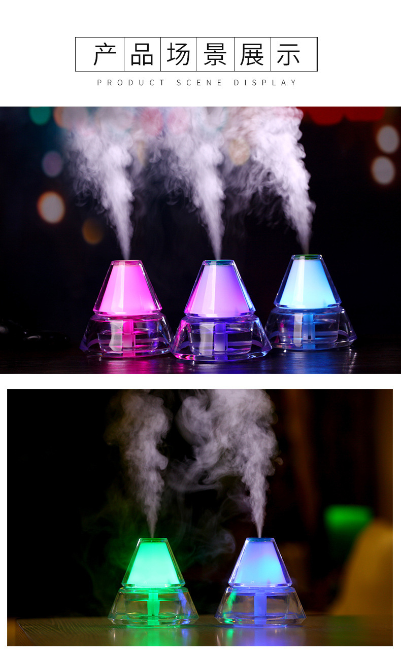 New Iceberg Humidifier USB Luminous Creative Mini Air Purifier Crystal Crafts