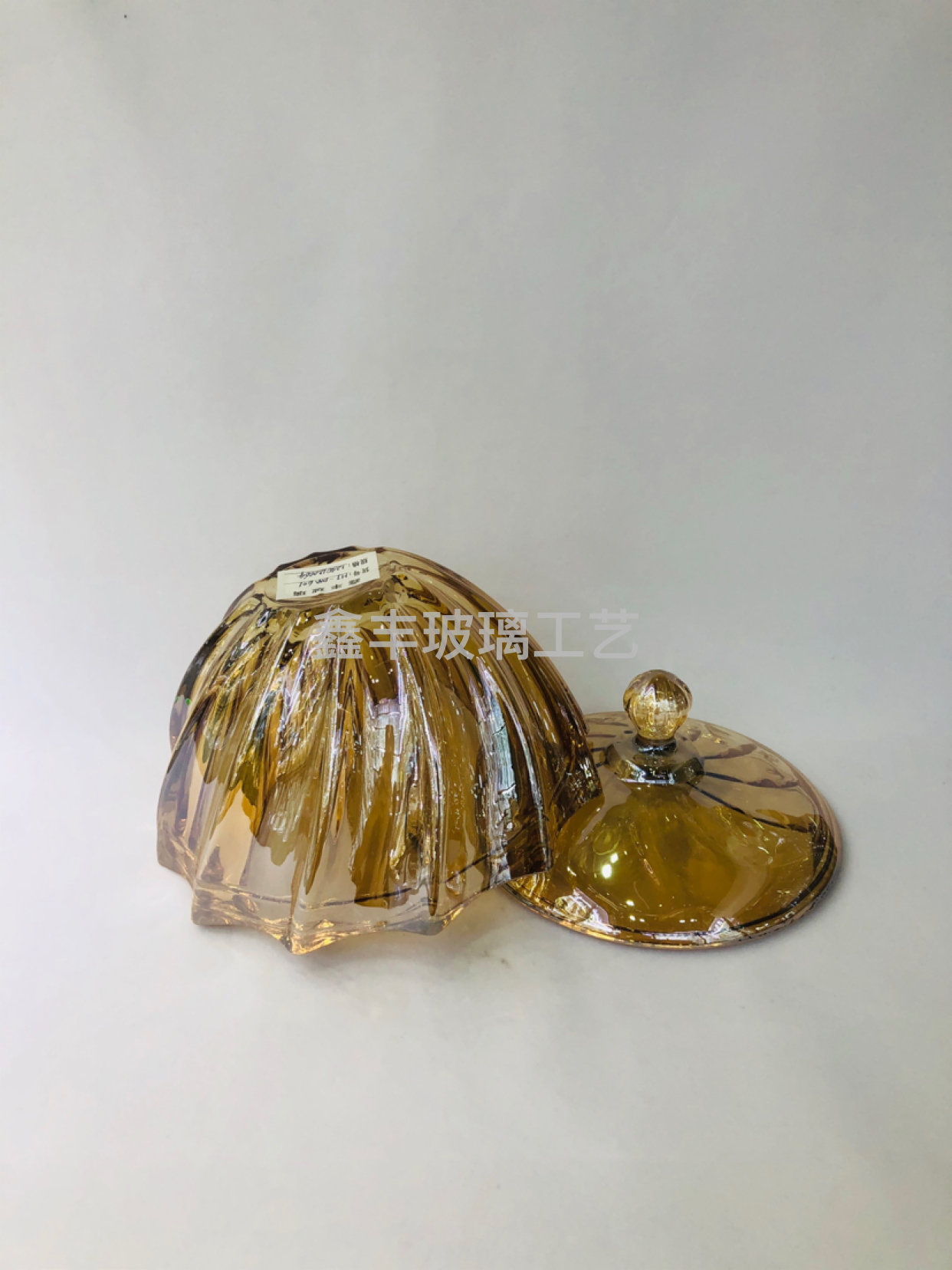 Factory Direct Sales Electroplated Golden Crystal Crafts Candy Jar Storage Jar Home Living Room and Wine Cabinet Decorations Decoration