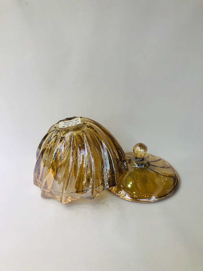 Factory Direct Sales Electroplated Golden Crystal Crafts Candy Jar Storage Jar Home Living Room and Wine Cabinet Decorations Decoration