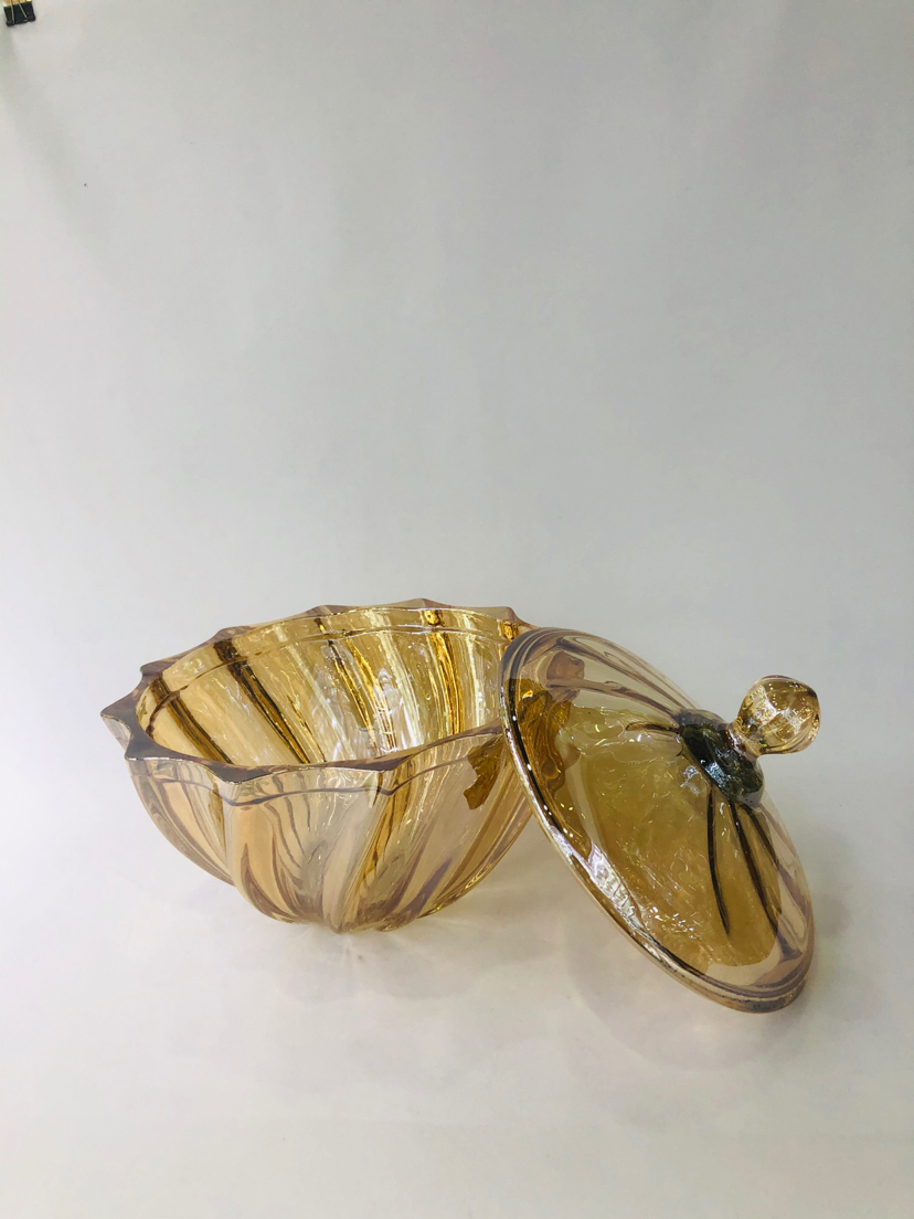 Factory Direct Sales Electroplated Golden Crystal Crafts Candy Jar Storage Jar Home Living Room and Wine Cabinet Decorations Decoration