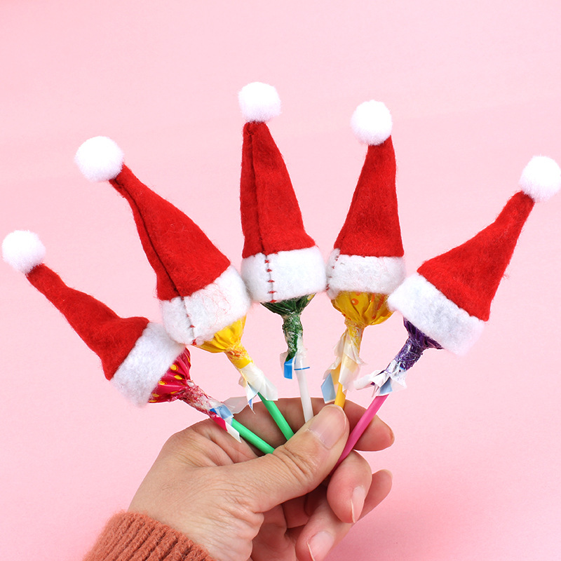Christmas Decoration Supplies Children&#039;s Christmas Hat Christmas Lollipop Cap Christmas Non-Woven Fabric Mini Christmas Hat Christmas Hat
